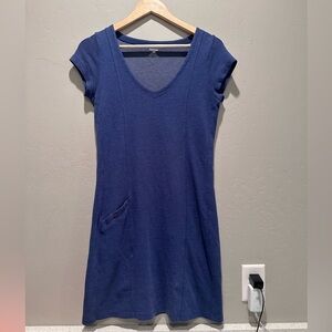 Horny Toad Blue Cap Sleeve Shift Mini Dress Scoop Neck Size Small